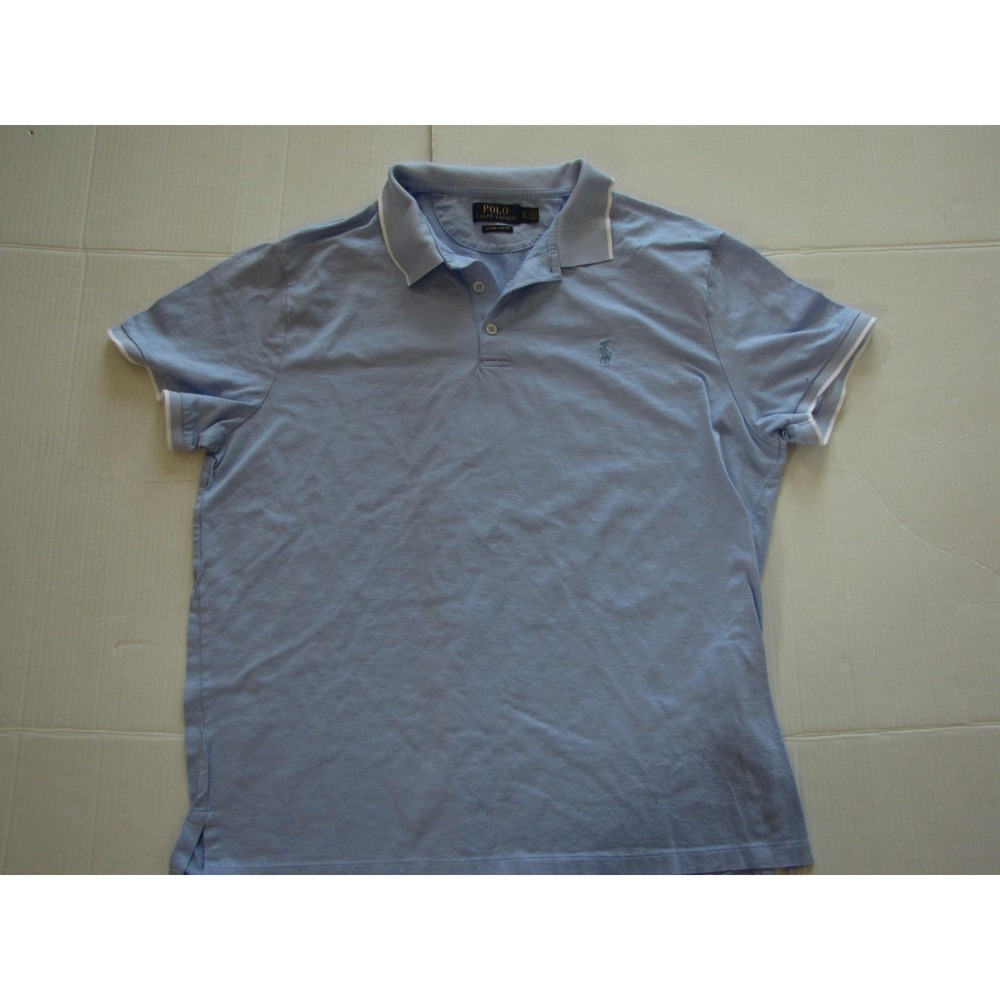 Polo Ralph Lauren Polo Shirt Mens XL Blue Custom Slim Fit Short Sleeve Casual